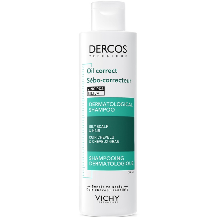 Sampon tratament sebocorector Vichy Dercos pentru scalp cu exces de sebum, 200ml