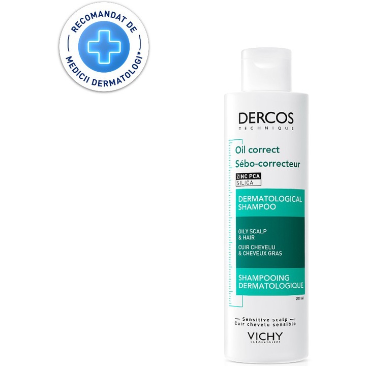 Sampon tratament sebocorector Vichy Dercos pentru scalp cu exces de sebum, 200ml