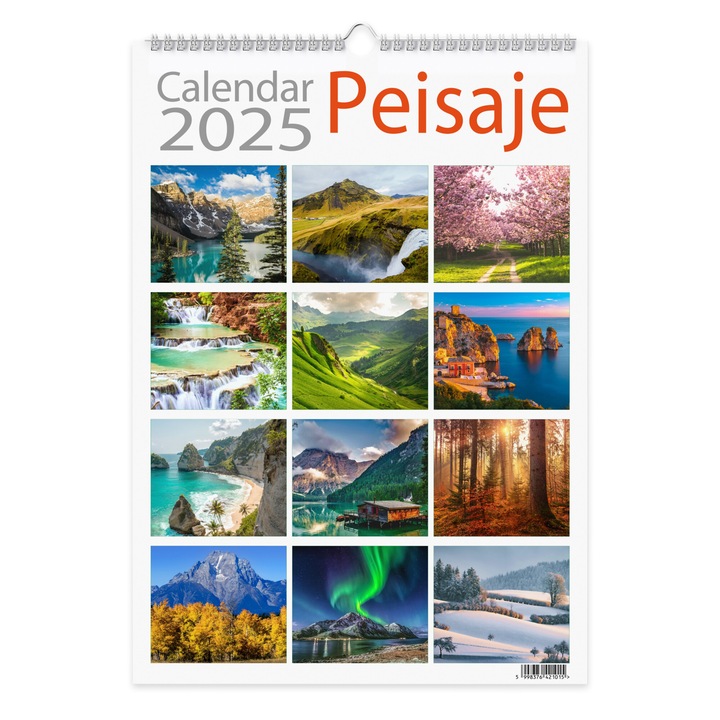 Calendar 2025 Peisaje, 13 file carton lucios, 32x45 cm eMAG.ro