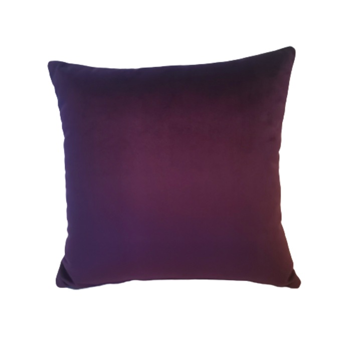 Set 2 Perne Decorative Tex, mov, catifea, 45x45cm