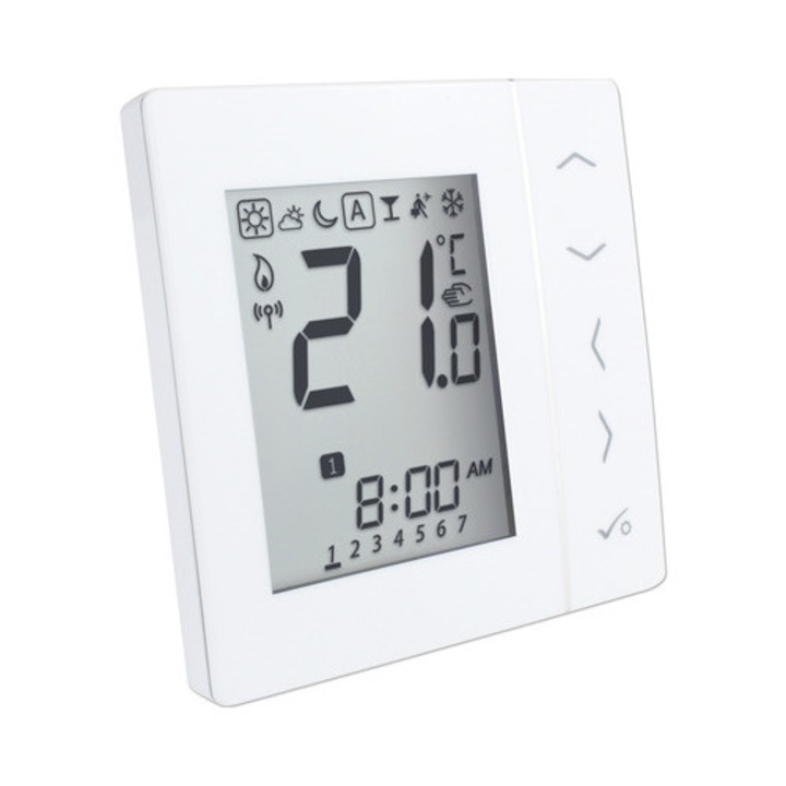 Termostat Wireless Digital Vitalheizung Hvhtft Wifi cu Touschscreen Alb