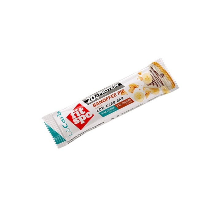 Baton Proteic, Fit Spo, Lo Carb Bar cu aroma de Banoffee Pie 60 gr