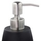 Dozator sapun lichid, Relaxdays, polirasina si otel inoxidabil, dimensiuni 18 x 7.5 x 9 cm, negru