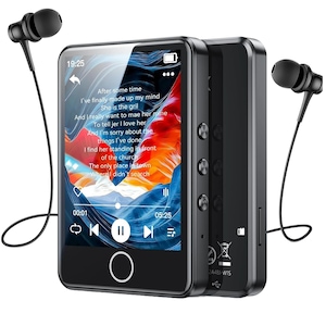 MP3 Player 64 GB Bluetooth 5.3, HiFi, cu touchscreen 2.8 inch, difuzor, Radio FM, inregistrare, reportofon, ebook, suporta card pana la 128GB, Agptek