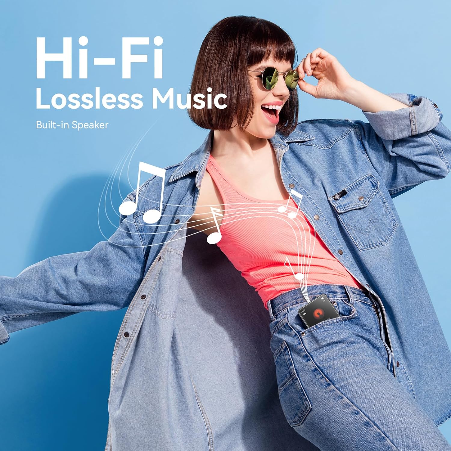 MP3 плейър, 64 GB, Bluetooth 5.3, HiFi, С 2.8 инчов сензорен екран ...