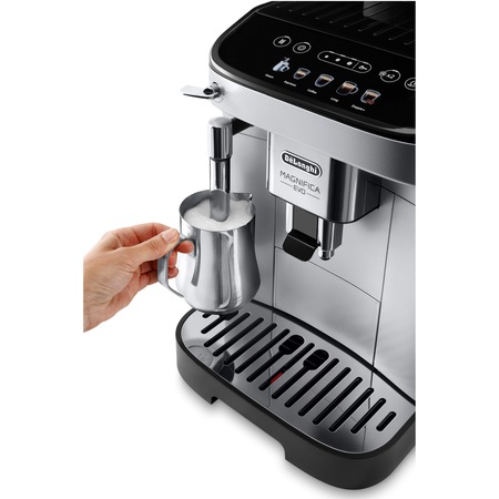 Espressor automat De’Longhi Magnifica Evo ECAM 290.31.SB, 1,8l, 15 bar, sistem spumare lapte manual, rasnita cu 13 setari, 1450 W, negru/argintiu