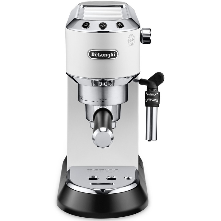 Espressor manual De’Longhi Dedica Style EC 685.W, 1300 W, 15 bari, 1.1 l, slim, alb