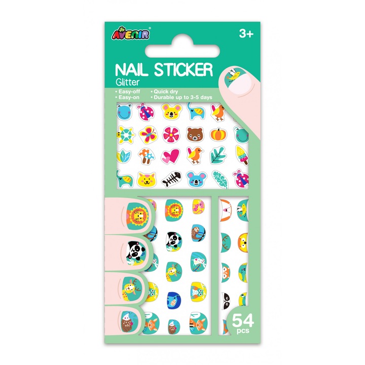 Stickere pentru unghii cu sclipici - Animale