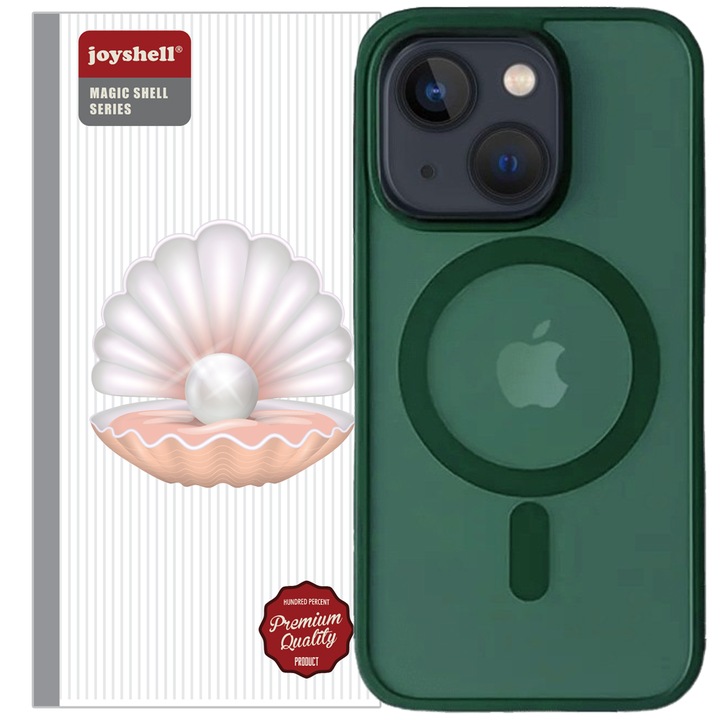 Husa de Protectie, compatibila cu Apple iPhone 15 Plus, Joyshell cu MagSafe, Antisoc, hardcase, Verde