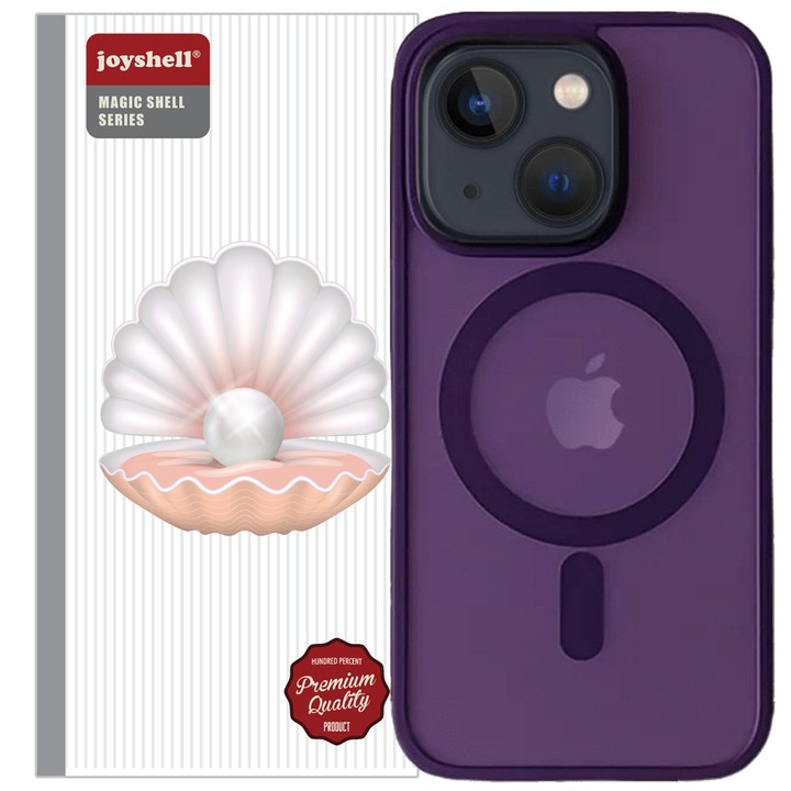 Husa de Protectie, compatibila cu Apple iPhone 15 Plus, Joyshell cu MagSafe, Antisoc, hardcase, Violet