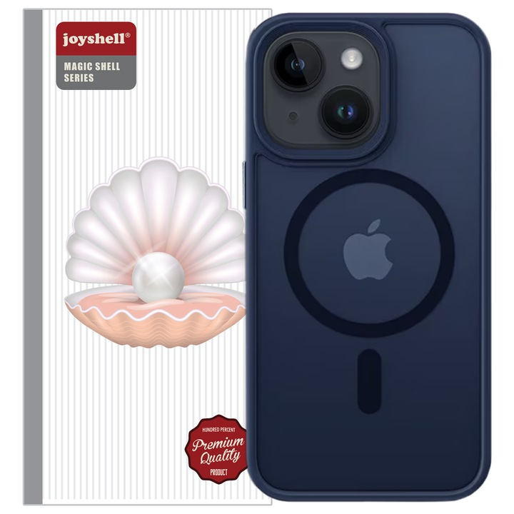 Husa de Protectie, compatibila cu Apple iPhone 15 Plus, Joyshell cu MagSafe, Antisoc, hardcase, Bleumarin