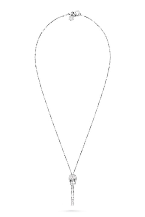 Philipp Plein, Colier din otel inoxidabil cu detaliu cu craniu, Argintiu