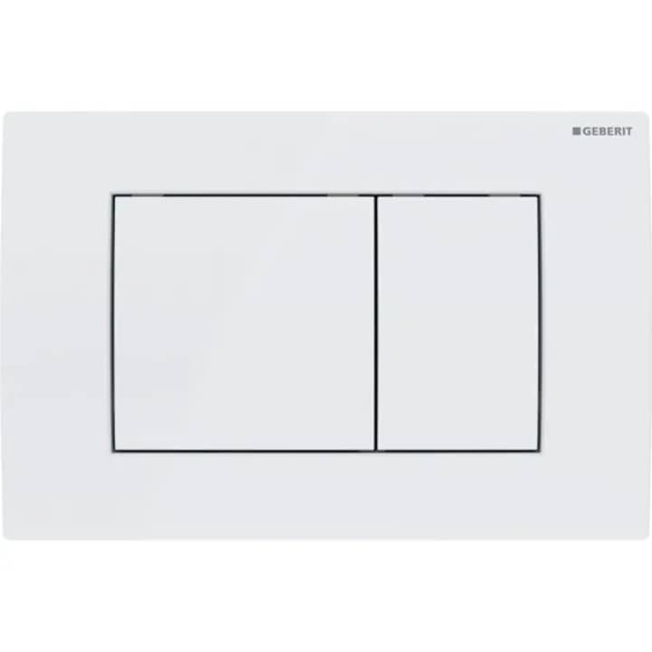Clapeta de actionare rezervor WC incastrat Geberit Delta30, pentru spalare cu doua volume de apa, alb