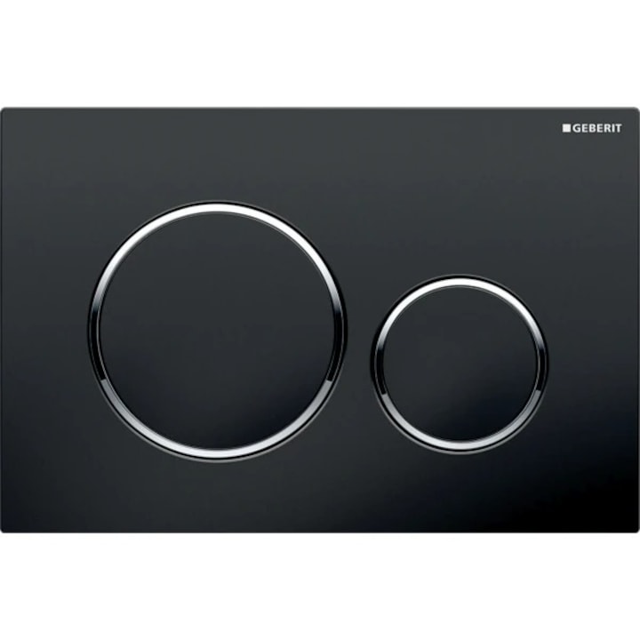 Clapeta de actionare rezervor WC incastrat Geberit Sigma20, pentru spalare cu doua volume, negru crom