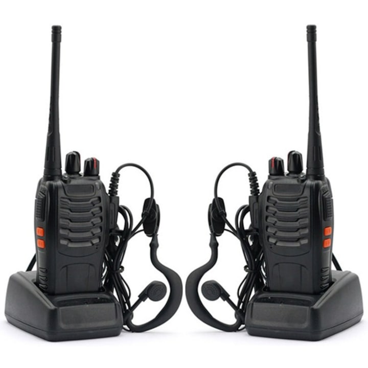 Set doua statii radio portabile Baofeng BF-888S, programate in 16 canale PMR