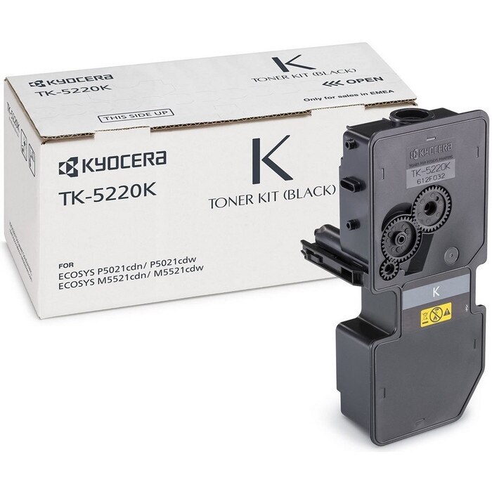 Toner original TK-5220K Negru, 1200 pagini, pentru imprimante Kyocera Ecosys M5521cdw, Kyocera Ecosys M5521cdn, Kyocera Ecosys P5021cdw, Kyocera Ecosys P5021cdn