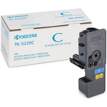 Toner original TK-5220C Cyan, 1200 pagini, pentru imprimante Kyocera Ecosys M5521cdw, Kyocera Ecosys M5521cdn, Kyocera Ecosys P5021cdw, Kyocera Ecosys P5021cdn Toner original TK-5220C Cyan, 1200 pagini, pentru imprimante Kyocera Ecosys M5521cdw, Kyocera Ecosys M5521cdn, Kyocera Ecosys P5021cdw, Kyocera Ecosys P5021cdn