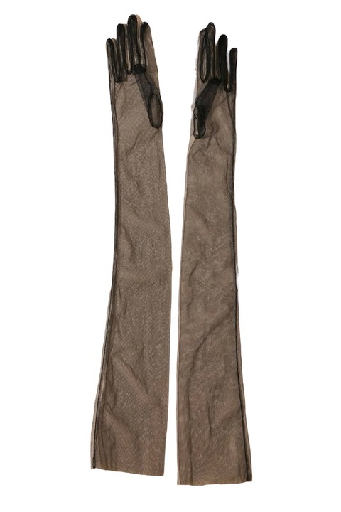 Manusi lungi transparente din tul, perfecte pentru a fi accesorizate cu bijuterii, circumferinta 12,5 cm, culoare Negru, one-size