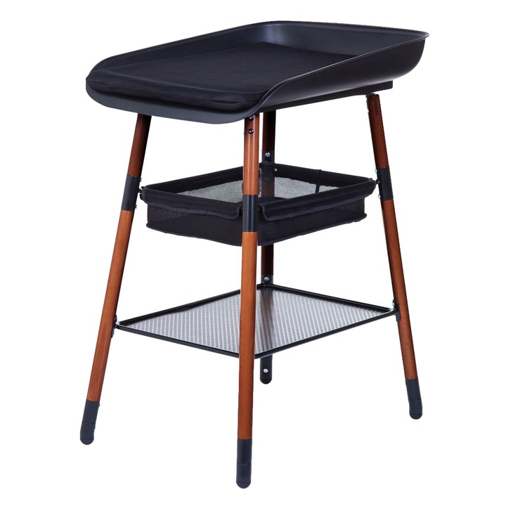 Маса за повиване Childhome Evolux Walnut/Black