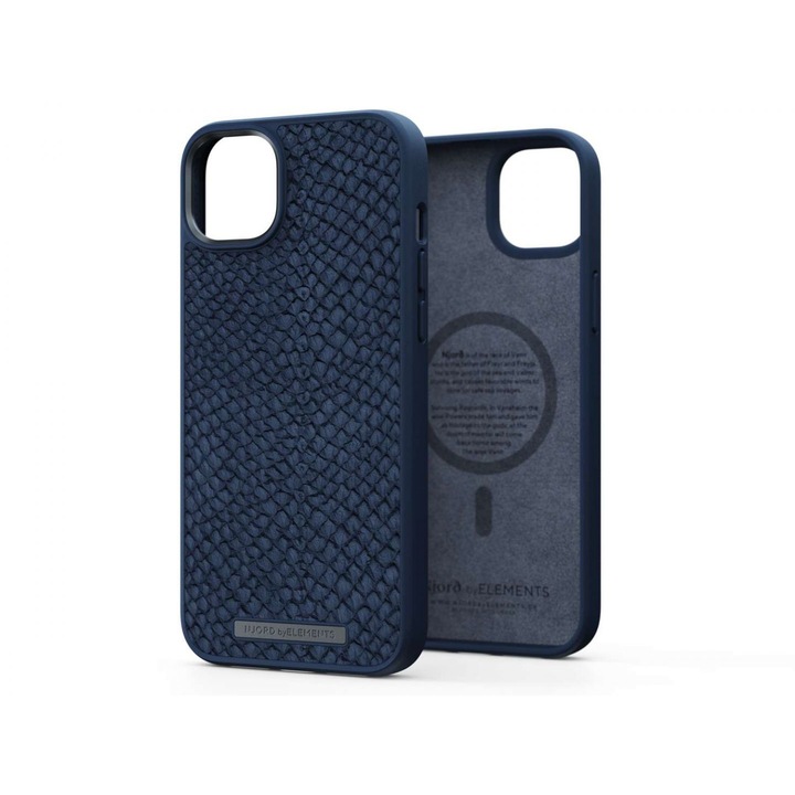 Njord Salmon Leather Magsafe Case iPhone 14 Plus Vatn | Petrol, Mobiltelefon Kiegészítő