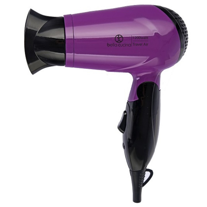 Uscator de par plaibil, Bella Cucina, 1200 W, 2 trepte viteza, Mov/Negru