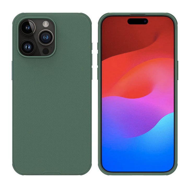 Калъф Super Frosted Shield за Apple iPhone 15 Pro, TPU Ultra Protect Slim Anti-Shock, поликарбонат, TPU, защита на камерата, зелен