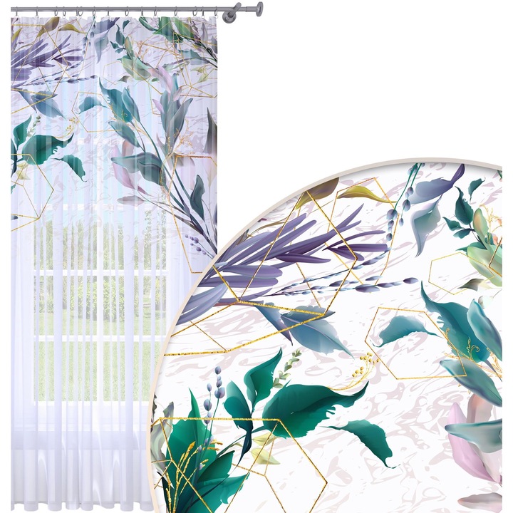 Perdea Gata Confectionata, Homeview, FKG109, Bride, Poliester, Voal, Simpla, Multicolor, 140 x 250