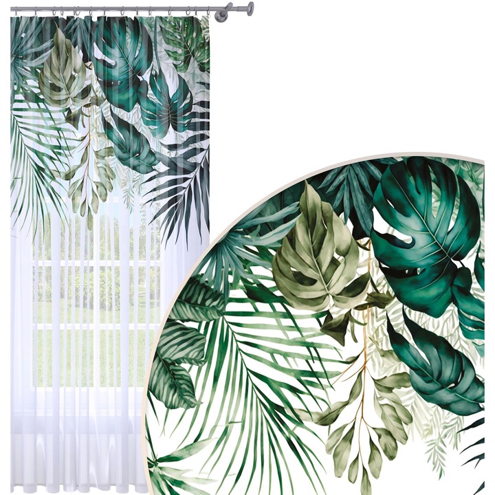 Perdea Gata Confectionata, Homeview, FKG141, Bride, Poliester, Voal, Simpla, Multicolor, 140 x 250