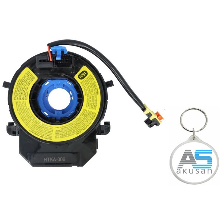 Kormánykerék spirálkészlet légzsákhoz kompatibilis Hyundai Elantra V, I30, Kia Rio III 934901W110, Akusan kulcstartóval