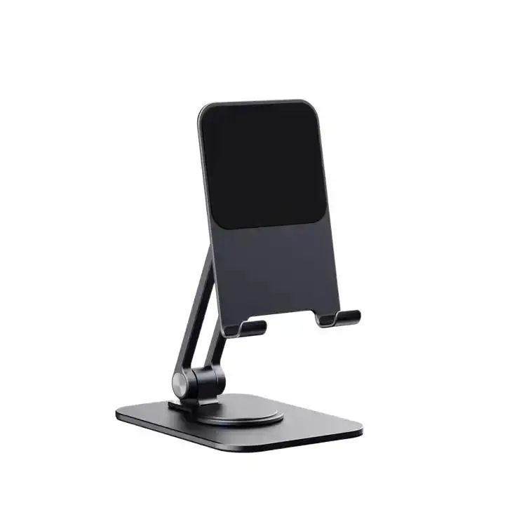 Алуминиева MTP стойка за таблет, въртяща се на 360 градуса основа, прилепваща повърхност, сгъваема, регулируем ъгъл на наклон, космическо сиво