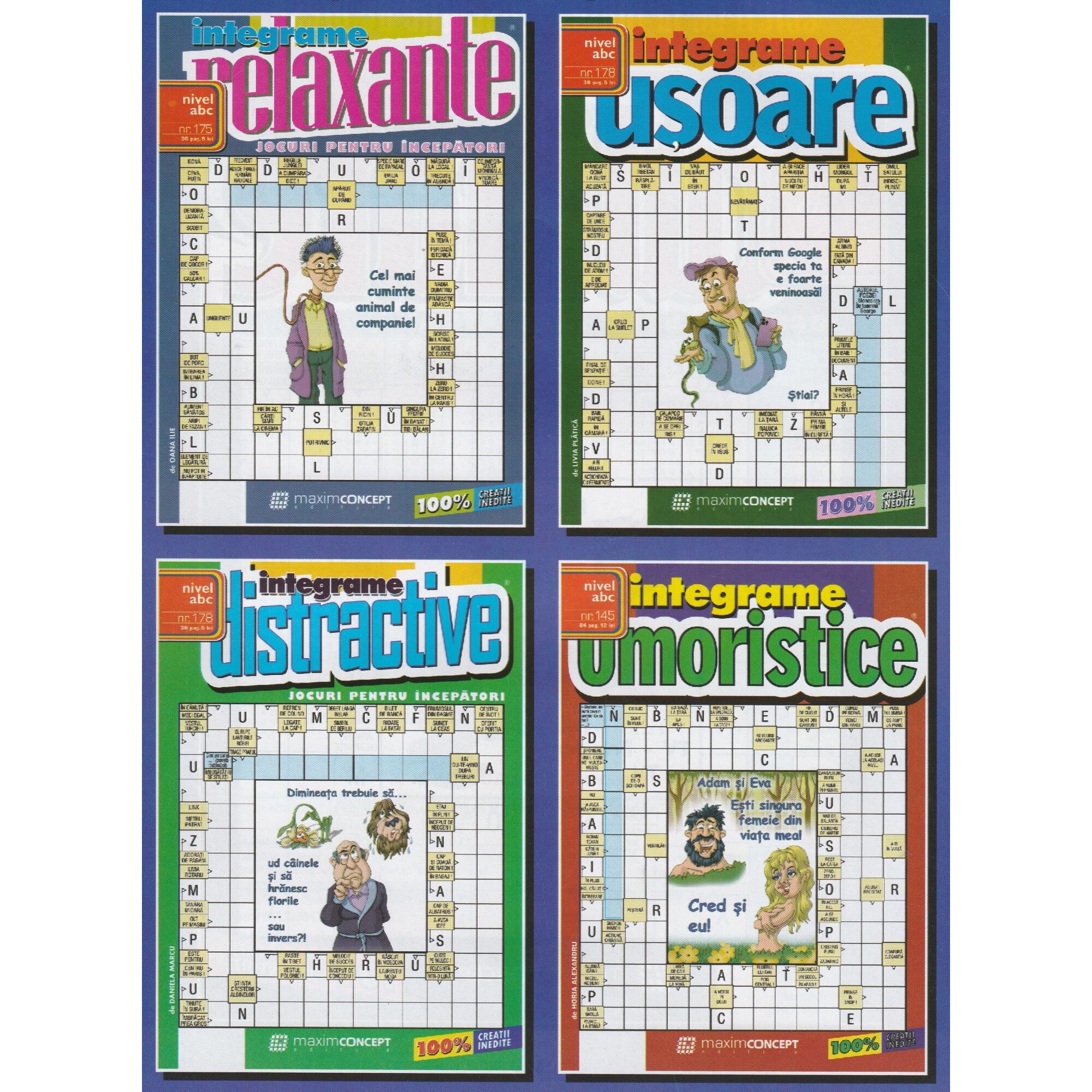 Pachet de integrame umoristice, integrame usoare, integrame de ...