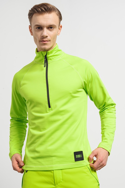 O'Neill, Bluza cu fermoar scurt pentru trekking si drumetii Clime, Verde lime, L