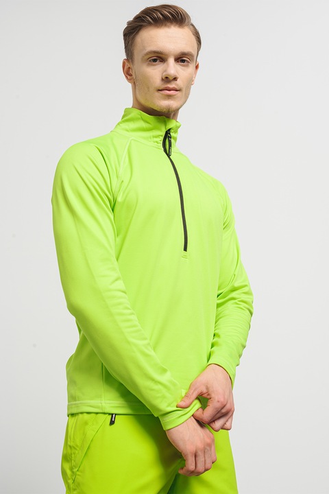 O'Neill, Bluza cu fermoar scurt pentru trekking si drumetii Clime, Verde lime, L