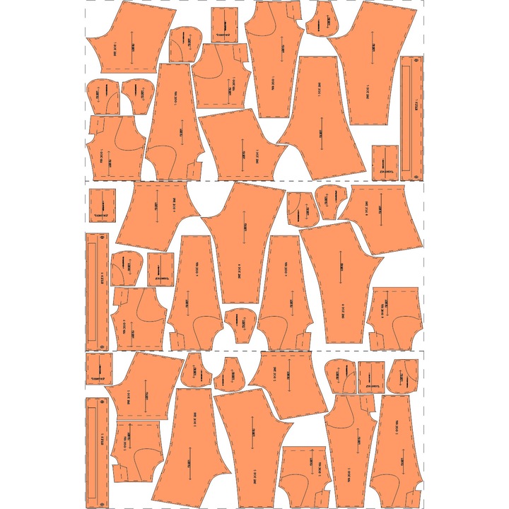 Tipar Croitorie Pantaloni barbati in 2 variante, Set 6 marimi S – 3XL, hartie