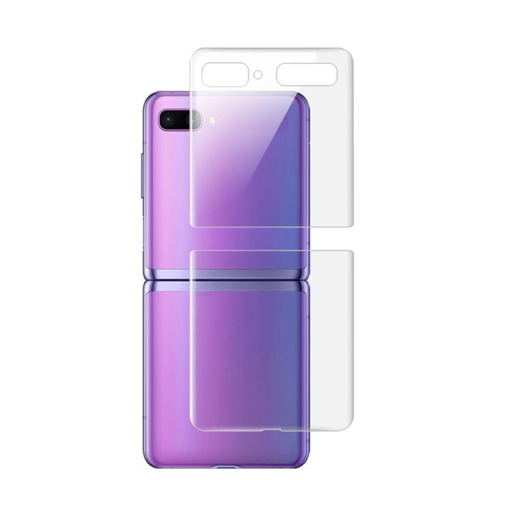 Védőfólia a Samsung Galaxy Z Flip hátoldalára, kemény polimerből, Átlátszó