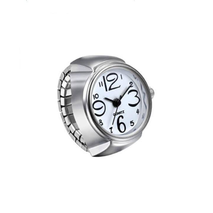 Часовник Arlie тип пръстен, регулируема лента, кварц, аналогов дисплей, бял