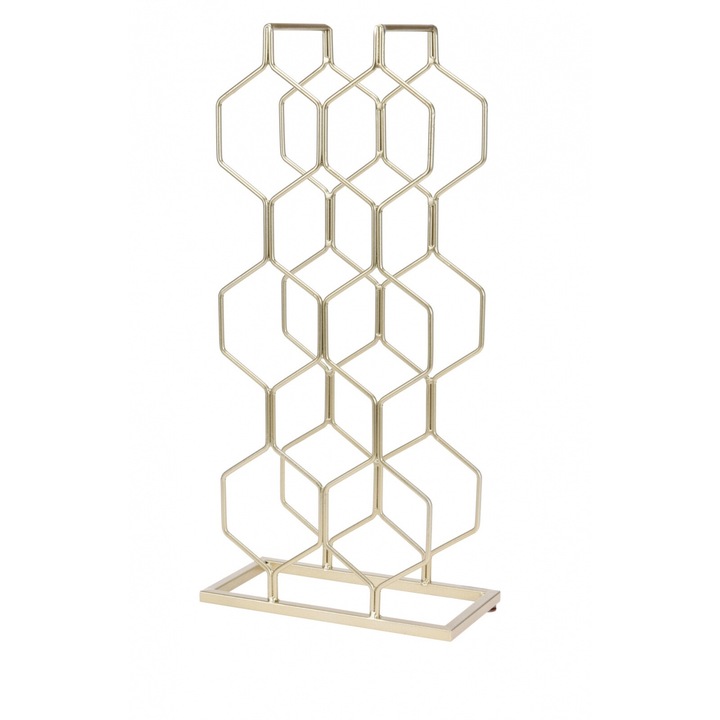 Támogatja 8 üveg bor Home&Styling Collection, fém, 23x11x48 cm, arany
