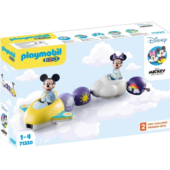 Playmobil 1.2.3 Disney Mickey Mouse - Zborul lui Mickye si Minnie printre nori