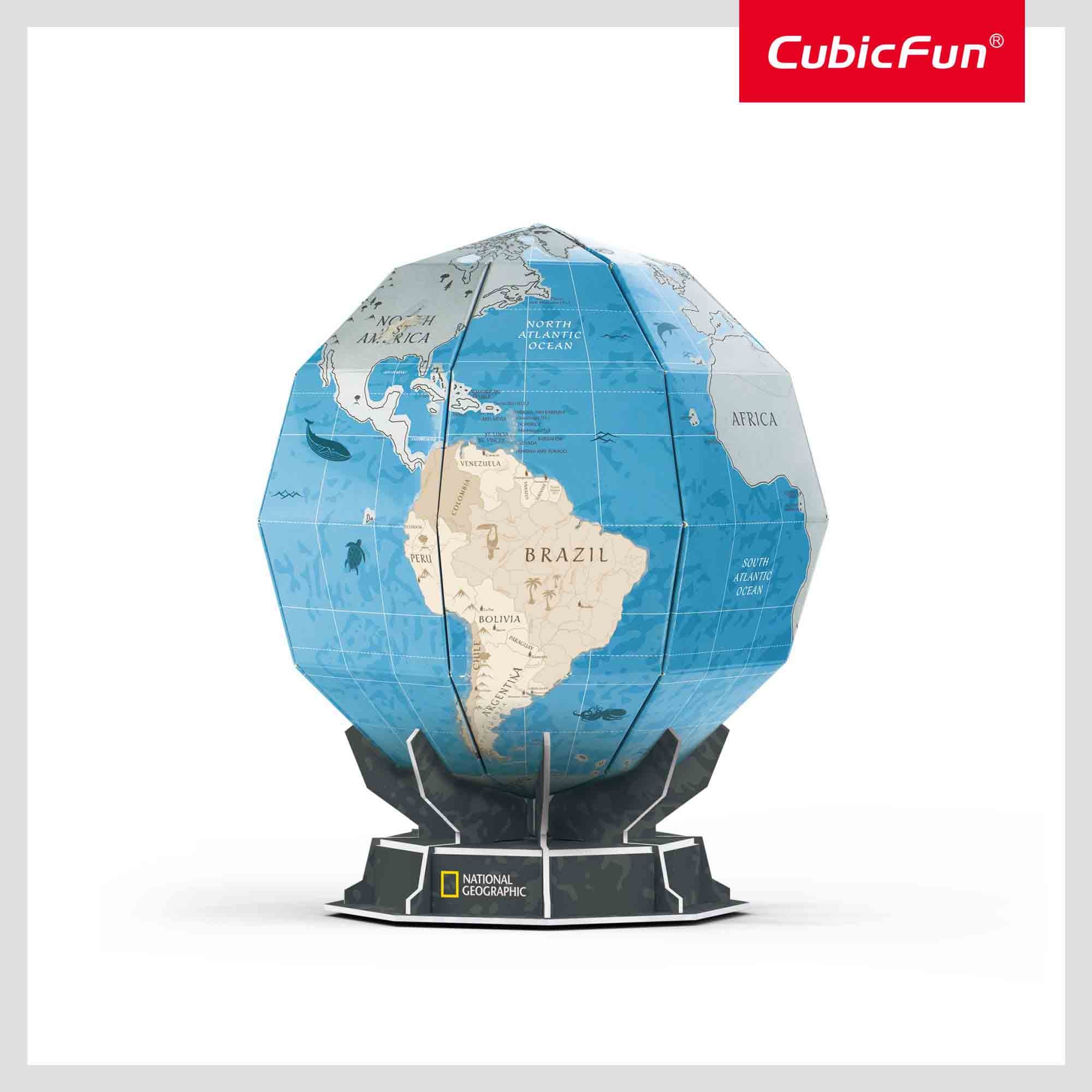 Пъзел 3D Cubic Fun - National Geographic, Глобус, 32 части - eMAG.bg