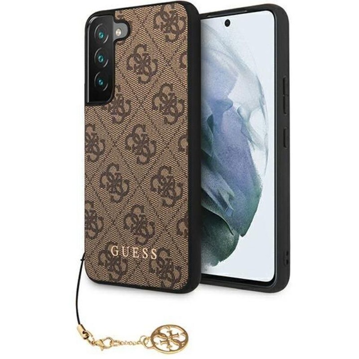 Защитен калъф Guess 4G Charms, Съвместим с Samsung Galaxy S23, кафяв