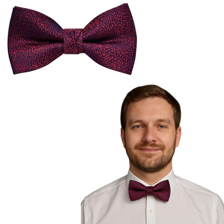 Papion Barbati Elegant Stilat Modern Pre-Tied Reglabil Matase Naturala Fara Model Clasic Costum Nunta Business Casual Accesoriu Rafinat Cadou Premium Cutie Inclusa Detaliu cu Personalitate