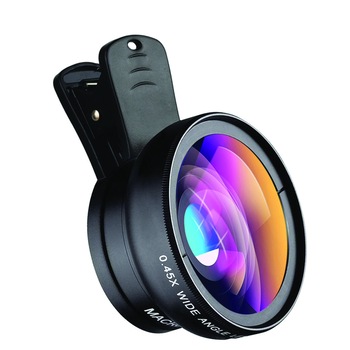 Lentila Professional HD 0.45x Super Wide Angle Lens 12.5x Super Macro cu clip universal de prindere, pentru iPhone, Samsung, XTC, HUAWEI, Smartphone Lentila Professional HD 0.45x Super Wide Angle Lens 12.5x Super Macro cu clip universal de prindere, pentru iPhone, Samsung, XTC, HUAWEI, Smartphone