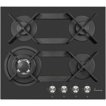 Plita incorporabila Fram FBH-V4IWFDL-GZG, Gaz, 4 arzatoare, Wok, Gratar fonta, Aaprindere electrica, Dispozitiv de siguranta, 60 cm, Sticla gri zara