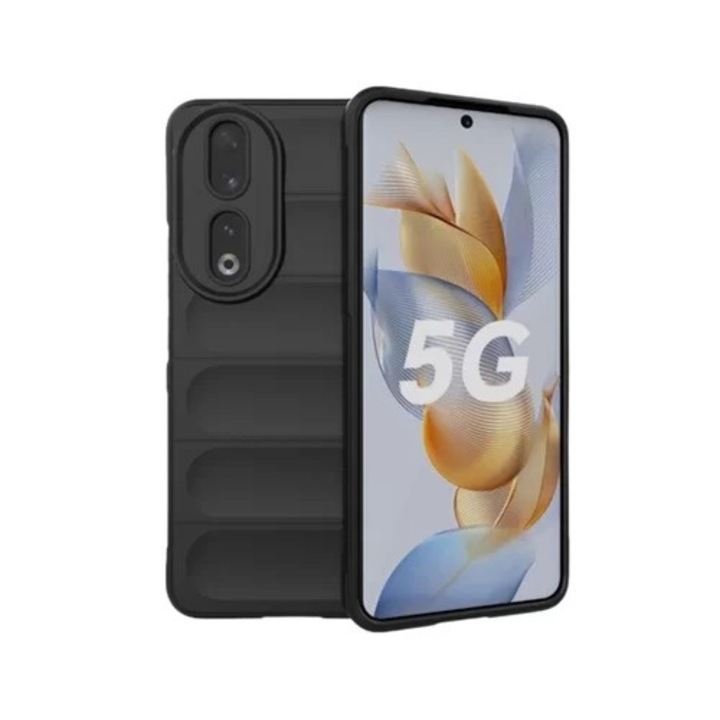 Кейс за телефон Honor 90 5G - Pastel Armor - черен силиконов калъф за гръб