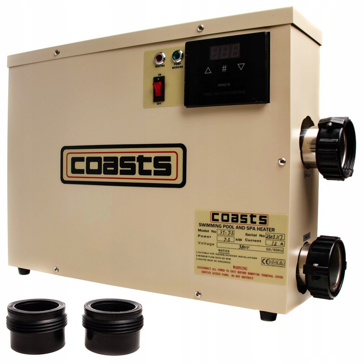 Електрически нагревател за басейн, Vegas Spa Solutions, Алуминий, 7,5 kW