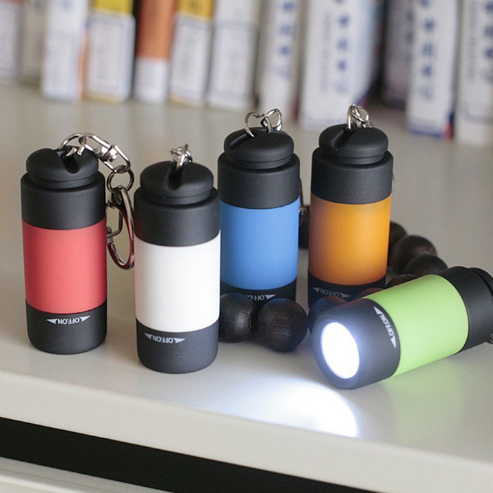 HERUSI 5 darabos mini hordozható USB újratölthető LED lámpa szett, műanyag, fekete, 5-10m hatótávolság