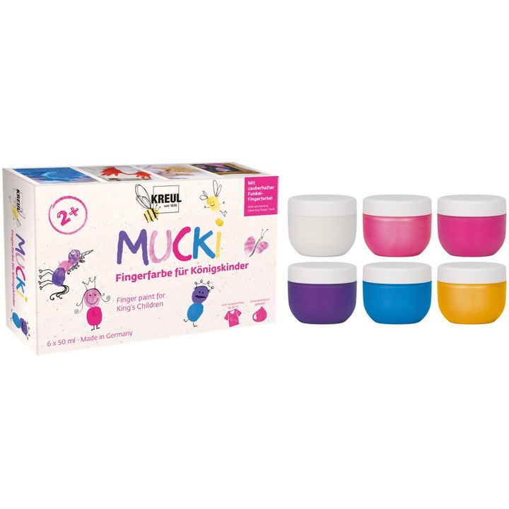 Finger paint Mucki Royal Children, 50ml, 6culori/set