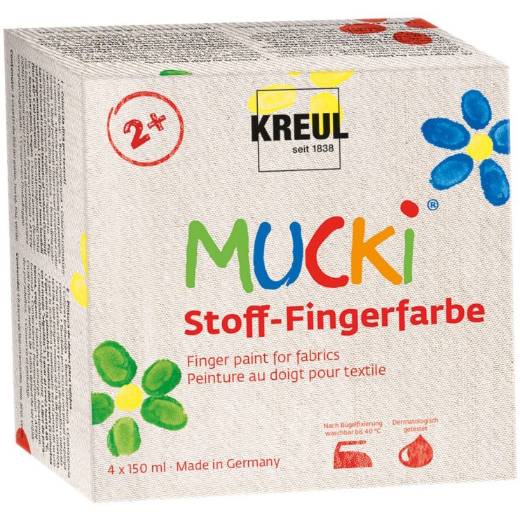 Finger paint textile Mucki, 150ml, 4buc/set