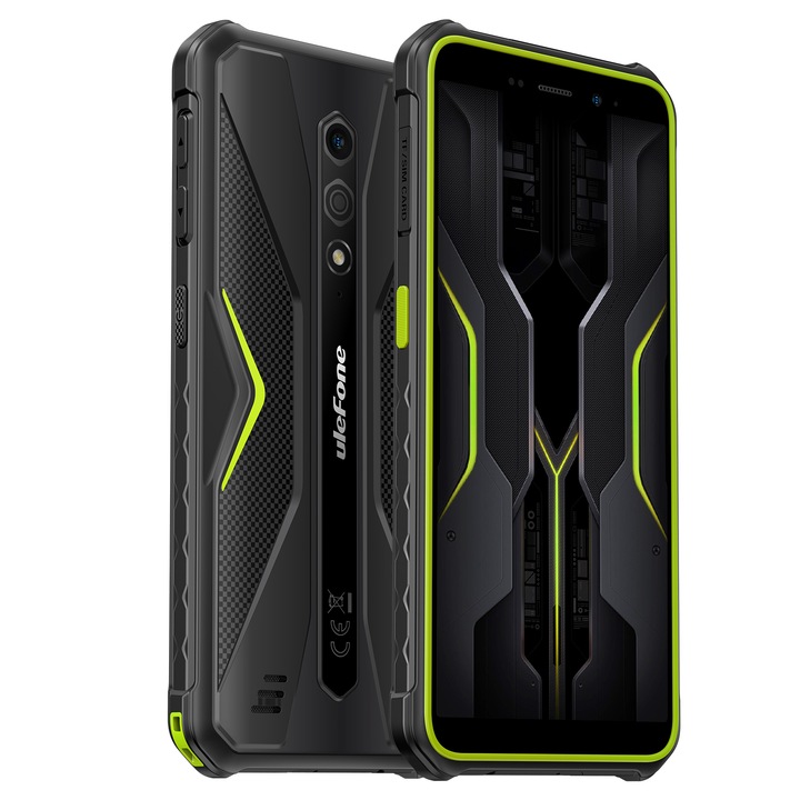 Mobiltelefon Ulefone Armor X12 Pro Green, 4G, IPS 5.45", 4+4GB RAM, 64GB ROM, Android 13, MediaTek Helio G36, NFC, 4860mAh, Dual SIM