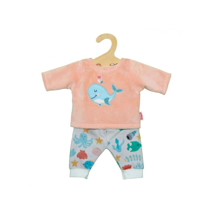 Heless 9022852 Babaruha pizsama bálna mintával 35-45 cm babákhoz
